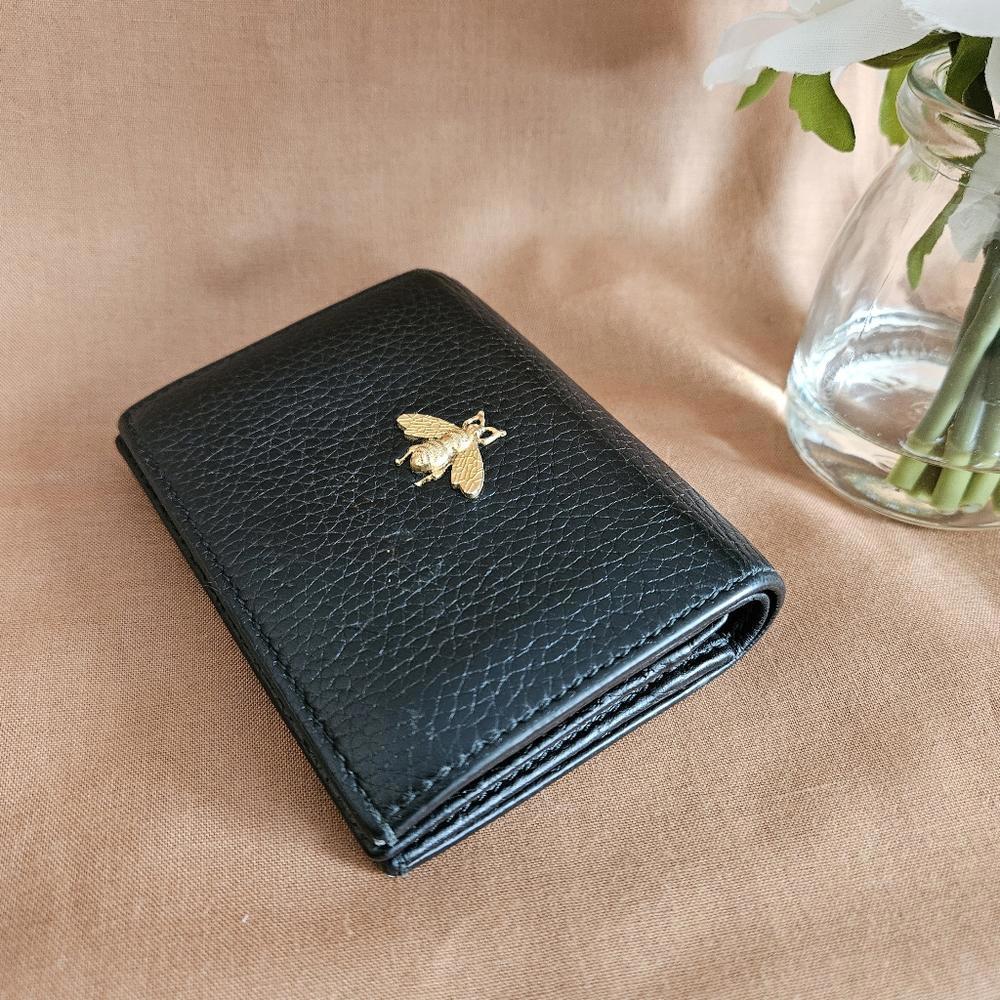 Men's Gucci Bumble Bee Black Leather Wallet (EXCELLENT)